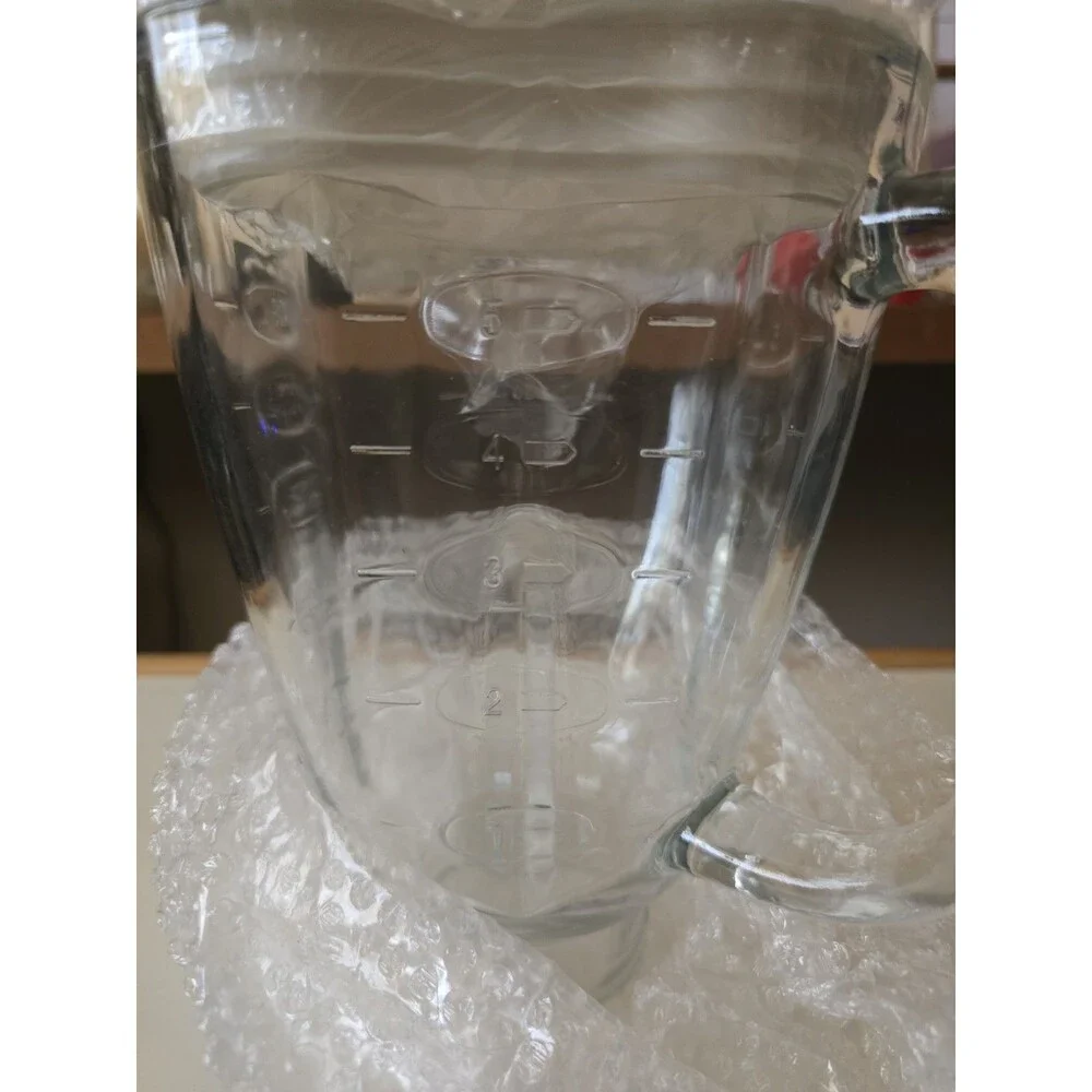 5-Cup Square Top Glass Jar With White Lid Replacement